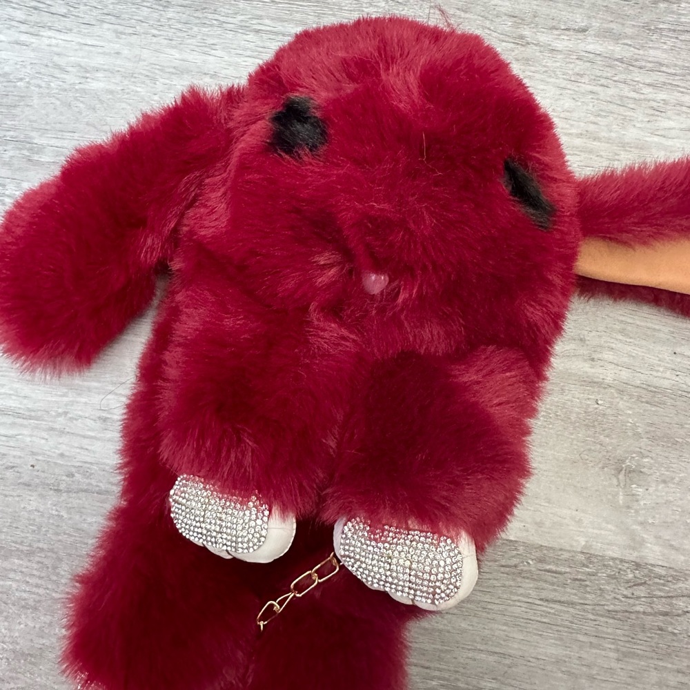 crossbody faux fur bunny bag